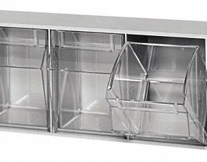 QUANTUM STORAGE 5 Compartment White Small Parts Tip Out Stacking Bin Organizer QTB305WT