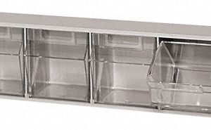 QUANTUM STORAGE 6 Compartment Gray Small Parts Tip Out Stacking Bin Organizer QTB306GY
