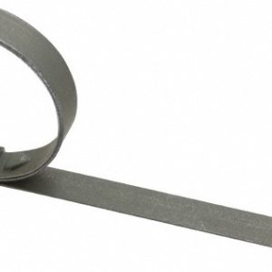 IDEAL TRIDON Band Clamp: Preformed Center Punch Type Clamps, 3/8" Wide, 0.025" Thick, Galvanized Steel HBCP311