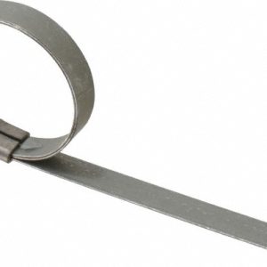 IDEAL TRIDON Band Clamp: Preformed Center Punch Type Clamps, 3/8" Wide, 0.025" Thick, 201 Stainless Steel HBCP311S