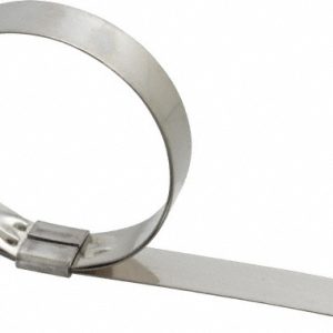 IDEAL TRIDON Band Clamp: Preformed Center Punch Type Clamps, 5/8" Wide, 0.025" Thick, 201 Stainless Steel HBCP10S