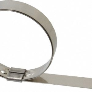 IDEAL TRIDON Band Clamp: Preformed Center Punch Type Clamps, 5/8" Wide, 0.025" Thick, 201 Stainless Steel HBCP11S