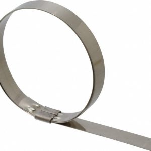 IDEAL TRIDON Band Clamp: Preformed Center Punch Type Clamps, 5/8" Wide, 0.025" Thick, 201 Stainless Steel HBCP14S