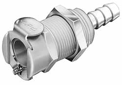 CPC COLDER PRODUCTS 1/8" Nominal Flow, 1/4" ID, Female, Panel Mount Hose Barb-Female Socket PMCD1604NA