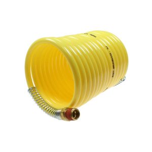 COILHOSE PNEUMATICS Coiled & Self Storing Hose: 1/4" ID, 12' Long, Male Swivel x Male Swivel N14-12B