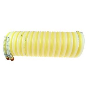 COILHOSE PNEUMATICS Coiled & Self Storing Hose: 1/4" ID, 25' Long, Male Swivel x Male Swivel N14Y-N14N-25B