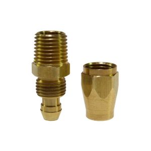 COILHOSE PNEUMATICS 1/4 NPT, Brass Reusable Hose Male Rigid PRM0404