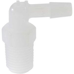 ELDON JAMES CORPORATION Barbed Tube Elbow: Single Barb, 1/4" Barb, 1/4" NPT L4-4NK7