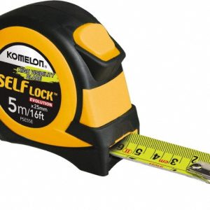 KOMELON Tape Measure: 16' Long, 25 mm Width, Yellow Blade PSE55E