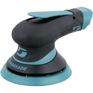 DYNABRADE Air Orbital Sander: Round, 5" Pad, 5 x 3/8" Pad, 12,000 OPM X51