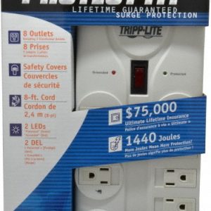 TRIPP-LITE 8 Outlets, 120 Volts, 15 Amps, 8' Cord, Power Outlet Strip TLP808