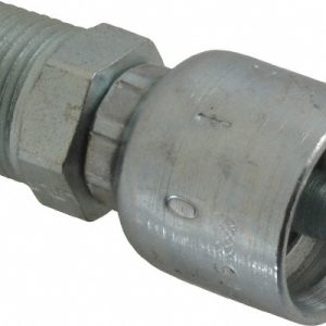 PARKER Hydraulic Hose Male Rigid Fitting: 0.25" ID, 4 mm, 3/8-18, 10,000 psi 10143-6-4