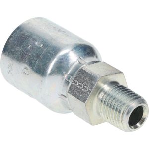 PARKER Hydraulic Hose Male Rigid Fitting: 0.375" ID, 6 mm, 1/4-18, 10,000 psi 10143-4-6