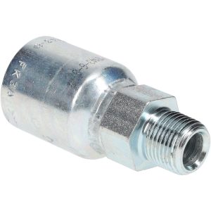 PARKER Hydraulic Hose Male Rigid Fitting: 0.5" ID, 8 mm, 3/8-18, 10,000 psi 10143-6-8