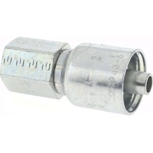 PARKER Hydraulic Hose Female Rigid Fitting: 0.3750" Hose ID, Hose Size 6, 3/8-18 Thread 10243-6-6