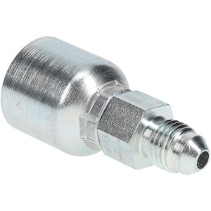PARKER Hydraulic Hose Male Rigid Fitting: 0.25" ID, 4 mm, 7/16-20 10343-4-4
