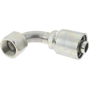 PARKER Hydraulic Hose Short Drop Female JIC Swivel 90 &deg; Elbow: 0.75" ID, 12 mm, 1-1/16-12 13943-12-12