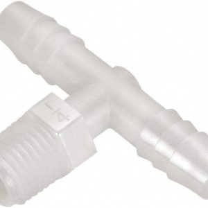 PARKER Barbed Tube Male Branch Tee: Single Barb, 1/2" Barb, 1/2" NPT 372HB-8-8N