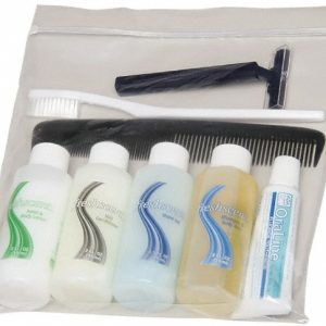 ABILITYONE Pack of (12), 7 Pc Kits Body Wash, Shampoo, Comb, Toothpaste, Toothbrush, Razor, Shave Gel 8530014907372