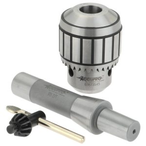 ACCUPRO Drill Chuck: 1/32 to 1/2" Capacity, Tapered Mount, JT3 CBS1308500MSC