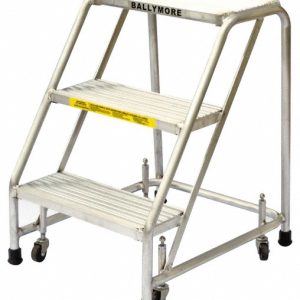 BALLYMORE Aluminum Rolling Ladder: 3 Step A3SG