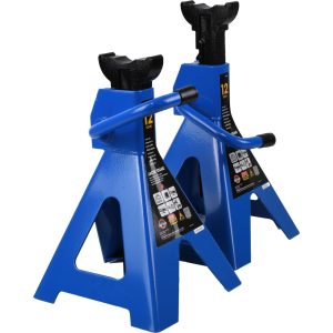 VALUE COLLECTION 12 Ton Load Capacity Ratcheting Jack Stand, 1 Pair T412002