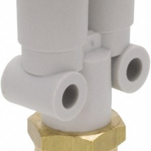 SMC PNEUMATICS Push-to-Connect Push-to-Connect Fitting: Y Connector, NPT, 1/4" OD KQ2U07-34AS