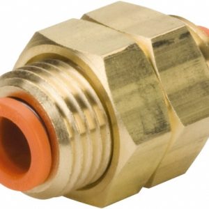 SMC PNEUMATICS Push-to-Connect Push-to-Connect Fitting: Bulkhead Union, 1-12 Thread, UNF, 1/2" OD KQ2E13-00A