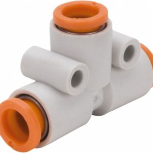 SMC PNEUMATICS Push-to-Connect Push-to-Connect Fitting: Tee, 3/16" OD KQ2T05-00A
