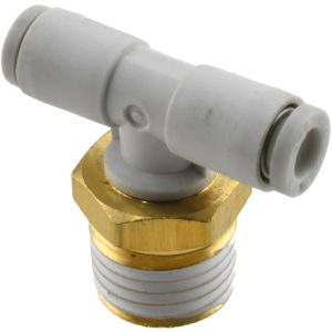 SMC PNEUMATICS Push-to-Connect Push-to-Connect Fitting: Branch Tee, BSPT, 4.00 mm OD KQ2T04-02AS