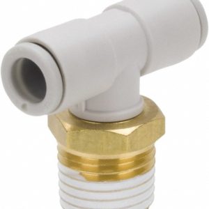 SMC PNEUMATICS Push-to-Connect Push-to-Connect Fitting: Branch Tee, BSPT, 6.00 mm OD KQ2T06-01AS