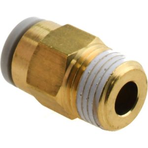 SMC PNEUMATICS Push-to-Connect Push-to-Connect Fitting: Connector, BSPT, 6.00 mm OD KQ2H06-01AS