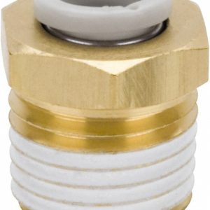 SMC PNEUMATICS Push-to-Connect Push-to-Connect Fitting: Connector, BSPT, 12.00 mm OD KQ2H12-03AS