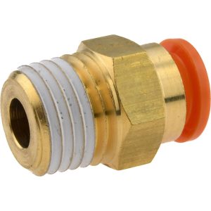 SMC PNEUMATICS Push-to-Connect Tube Fitting: Connector, 1/4" Thread, 5/16" OD KQ2H09-35AS