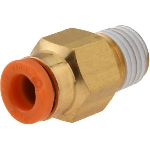 SMC PNEUMATICS Push-to-Connect Tube Fitting: Connector, 1/16" Thread, 5/32" OD KQ2H03-33AS