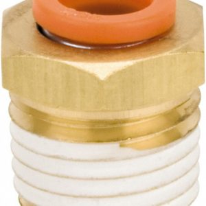 SMC PNEUMATICS Push-to-Connect Push-to-Connect Fitting: Connector, 3/8 Thread, NPT, 1/2" OD KQ2H13-36AS