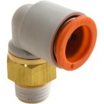 SMC PNEUMATICS Push-to-Connect Push-to-Connect Fitting: Elbow, NPT, 1/2" OD KQ2L13-35AS