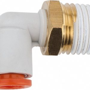 SMC PNEUMATICS Push-to-Connect Push-to-Connect Fitting: Elbow, NPT, 1/4" OD KQ2L07-35AS