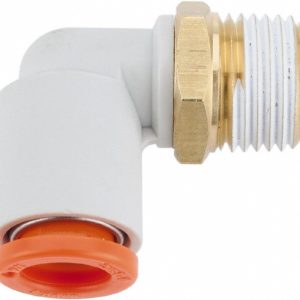 SMC PNEUMATICS Push-to-Connect Push-to-Connect Fitting: Elbow, NPT, 1/4" OD KQ2L07-34AS