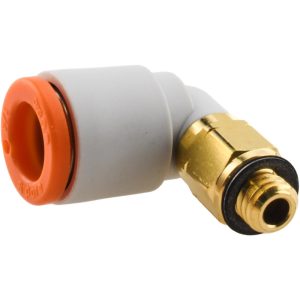 SMC PNEUMATICS Push-to-Connect Push-to-Connect Fitting: Elbow, #10-32 Thread, UNF, 1/4" OD KQ2L07-32A