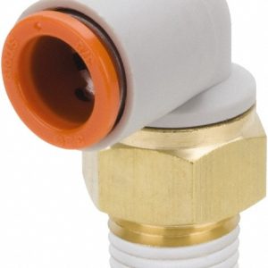 SMC PNEUMATICS Push-to-Connect Push-to-Connect Fitting: Elbow, NPT, 1/8" OD KQ2L01-34AS