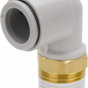 SMC PNEUMATICS Push-to-Connect Push-to-Connect Fitting: Elbow, BSPT, 6.00 mm OD KQ2L06-01AS