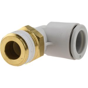 SMC PNEUMATICS Push-to-Connect Push-to-Connect Fitting: Elbow, BSPT, 12.00 mm OD KQ2L12-03AS