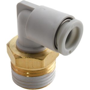 SMC PNEUMATICS Push-to-Connect Push-to-Connect Fitting: Elbow, BSPT, 8.00 mm OD KQ2L08-03AS