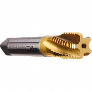 EMUGE 3/4-14 NPT, 5 Flutes, TiN Coated, Cobalt, Interrupted Thread Pipe Tap AW493100.5768