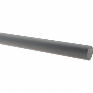 PROFESSIONAL PLASTICS Plastic Rod: Polyvinylchloride, 5' Long, 1-1/4" Dia, Gray RPVCGY1.250X60.000