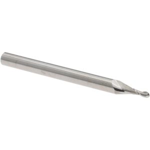 ACCUPRO Ball End Mill: 0.0550" Dia, 0.1650" LOC, 2 Flute, Solid Carbide 12463685