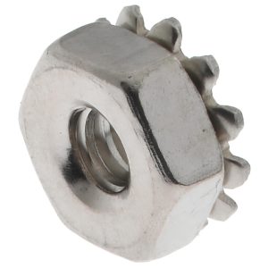 VALUE COLLECTION #4-40, 0.109" High, Uncoated, Stainless Steel K-Lock Hex Nut with External Tooth Lock Washer 1-KN-4C