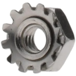 VALUE COLLECTION #6-32, 0.14" High, Uncoated, Stainless Steel K-Lock Hex Nut with External Tooth Lock Washer 1-KN-6C
