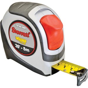 STARRETT Tape Measure: 26' Long, 1-1/16" Width, Yellow Blade 30639